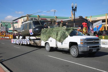 Westminster, California - USA - January 22, 2023: The Tet Parade to celebrate the Lunar New Year in Little Saigon. The Tet Parade features floats, marching bands, lion dances, color guards, and more.