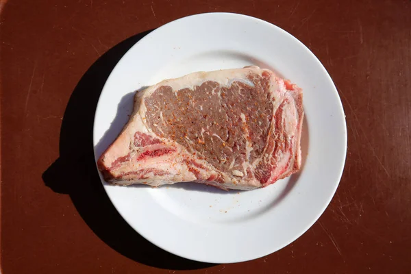 Steak Rindfleisch Einsatz Frisches Rohes Rindersteak Rohes Fleisch Steak Auf — Stockfoto