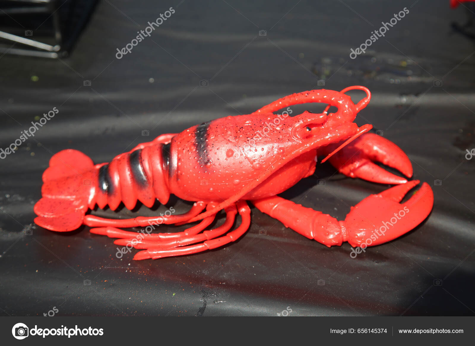 Lobster Plastic Lobster Fun Red Plastic Lobster Crayfish Black Plastic  Stock Photo by ©mikeledray 656145374