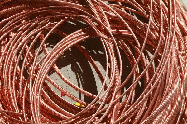 Cable Cobre Chatarra Alambre Cobre Viejo Para Reciclar Metales Ferrosos —  Fotos de Stock