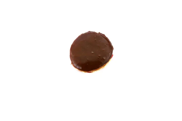 Chocolade Eclairs Met Aardbeien Room Geïsoleerd Wit Ruimte Voor Tekst — Stockfoto