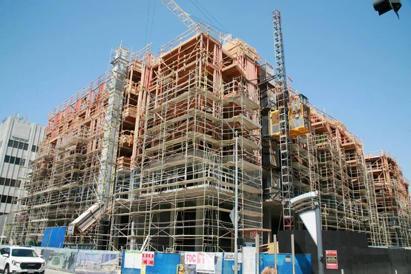 Long Beach Califórnia Eua Abril 2023 Construction Site Grande Edifício — Fotografia de Stock