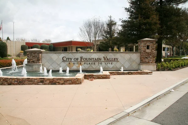 Fountain Valley Califórnia Eua Abril 2023 City Fountain Valley Sign — Fotografia de Stock