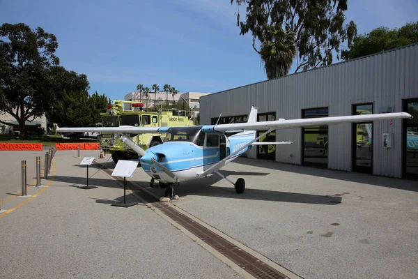 美国加利福尼亚州圣莫尼卡 2023 飞行博物馆 该博物馆于1989年在圣莫妮卡机场北侧开幕 它的特点是许多老式飞机 其重点是第二次世界大战 — 图库照片