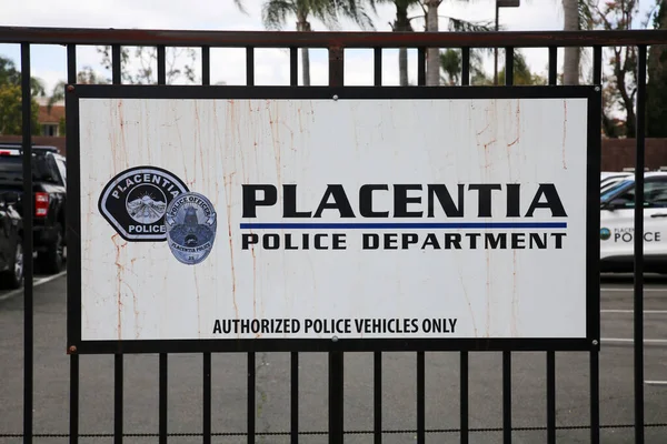 Placentia Califórnia Eua 2023 Departamento Polícia Placentia Estacionamento Privado Veículos — Fotografia de Stock