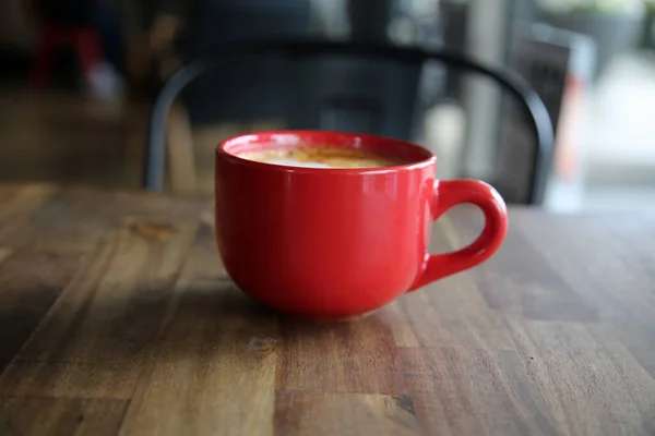 Latte Coffee Cup Latte Art Cappuccino Latte Frothy Foam Red — Stockfoto