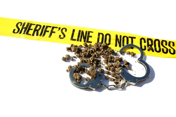 Marijuana Cannabis Marijuana Law Legal Cannabis Use Cannabis Handcuffs Sheriffs — Φωτογραφία Αρχείου