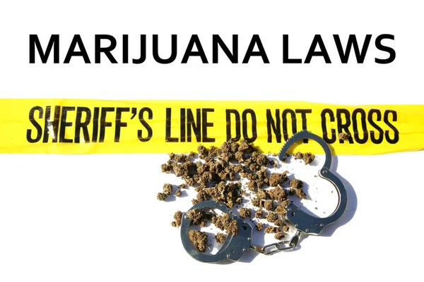 Marijuana Cannabis Marijuana Law Legal Cannabis Use Cannabis Handcuffs Sheriffs — 图库照片
