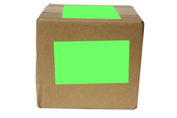 Коробка Доставки Картонна Коробка Ізольовані Білому Живі Тварини Судноплавна Ящик — стокове фото
