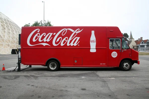 Long Beach Califórnia Eua 2023 Junho Coca Cola Carrinha Entrega — Fotografia de Stock