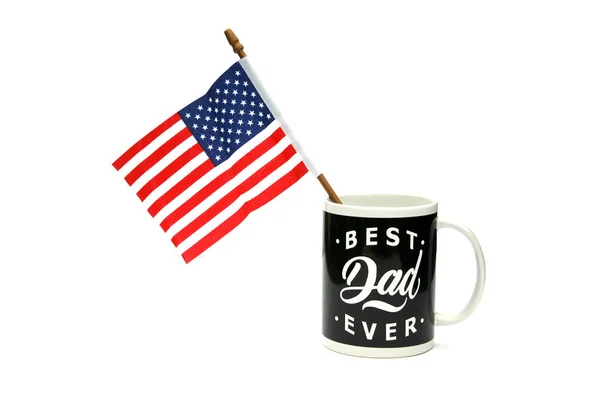 Father's Day. Best DAD Ever. Father's Day Coffee Cup. Isolated on white. Room for text. Clipping Path. Fathers Day is on June 18th. Help your father celebrate. Happy Father's Day. American Dad. Daddy.
