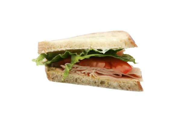 Sandwich Aux Dindes Sandwich Laitue Tomate Sur Pain Aigre Sandwich — Photo