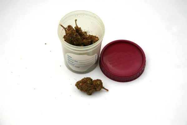 Marihuana Sušené Konopné Květiny Marihuanové Poupata Rekreační Ganja Lékařský Předpis — Stock fotografie