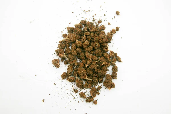 Marihuana Gedroogde Cannabisbloemen Marihuana Knoppen Recreatieve Ganja Medicinale Cannabis Voorschrift — Stockfoto