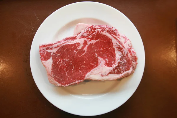 Biefstuk Rundbiefstuk Rood Vlees Sappig Medium Biefstuk Rib Eye Steak — Stockfoto