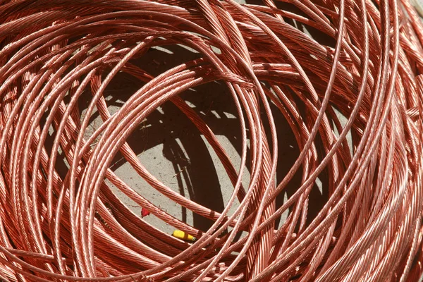 Cable Cobre Chatarra Alambre Cobre Viejo Para Reciclar Metales Ferrosos —  Fotos de Stock
