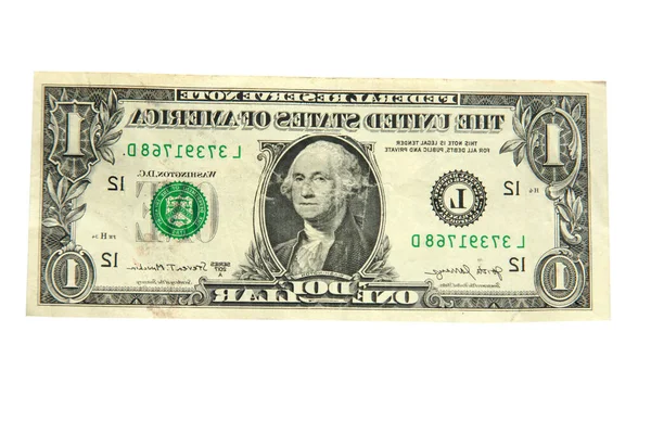 Beyaz Üzerinde Izole Edilmiş Bir Amerikan Doları — Stok fotoğraf