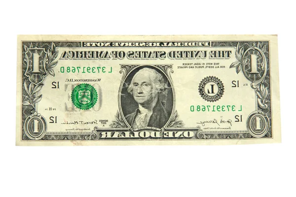 Dollar Bill Isolated White — Stock Photo, Image