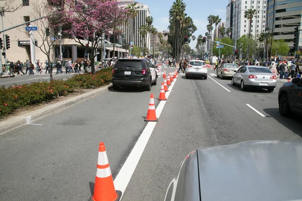 Long Beach Californië Verenigde Staten April 2023 Verkeersopstopping Long Beach — Stockfoto