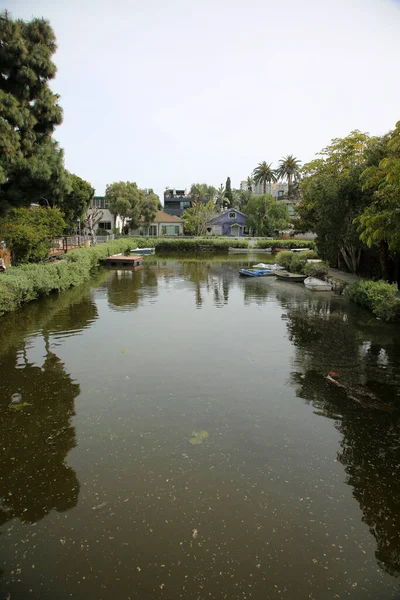 Venedig Kalifornien 2023 Historisches Viertel Kanal Von Venedig Eingebettet Die — Stockfoto