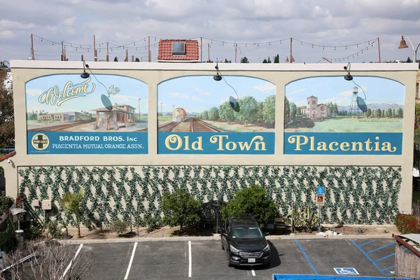 Placentia California Usa 2023 Old Town Placentia Billboard Een Openbare — Stockfoto