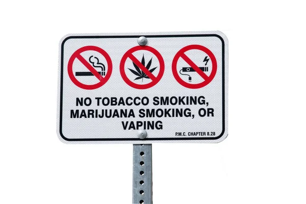 Placentia California Usa 2023 Smoking Sign Tobacco Smoking Marijuana Smoking — Stock Photo, Image