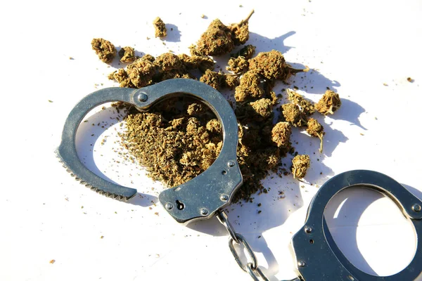 Marijuana Cannabis Marijuana Legge Uso Legale Cannabis Cannabis Manette — Foto Stock