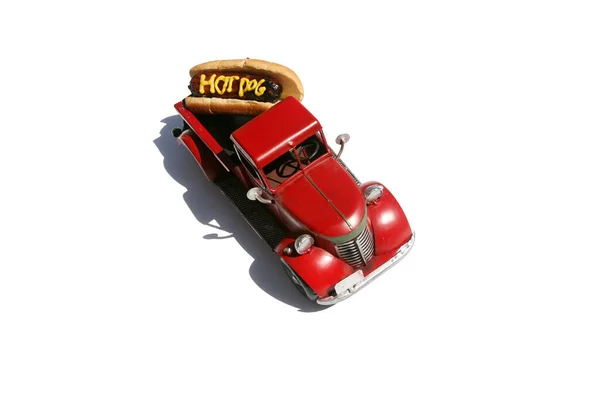 Hotdog Avec Les Mots Hot Dog Écrit Moutarde Jaune Hotdogs — Photo