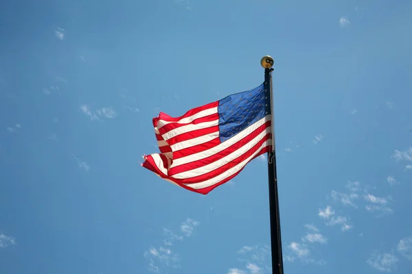 Amerikansk Flagga Amerikansk Flagga Viftar Brisen För Memorial Day Flag — Stockfoto