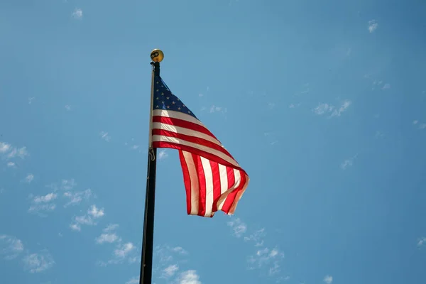 Amerikaanse Vlag Amerikaanse Vlag Wapperend Wind Voor Memorial Day Amerikaanse — Stockfoto