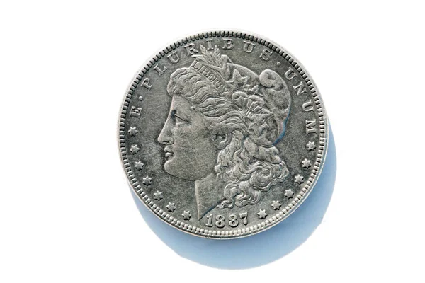 1887 Морган Срібний Долар Був Викарбуваний Більше 100 Років Тому — стокове фото