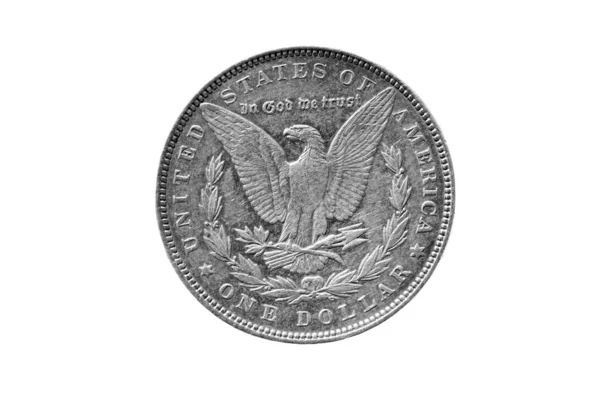 1887年 モルガン シルバー ドルが100年以上前にフィラデルフィア造幣所で鋳造された — ストック写真