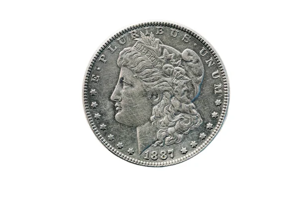 1887 Morgan Silver Dollar Été Frappé 100 Ans Monnaie Philadelphie — Photo