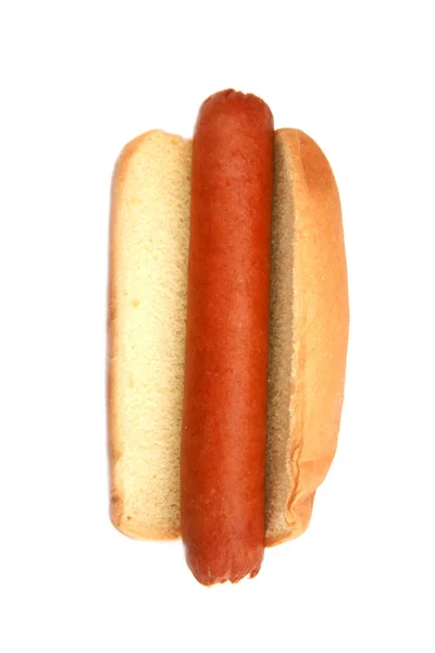 Hot Dog Klobásou Izolované Bílém Pozadí — Stock fotografie