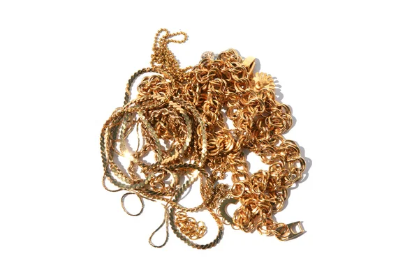 Gold Gold Jewelry Cash Gold Old Broken Golden Jewelry Sale — Stock Photo, Image