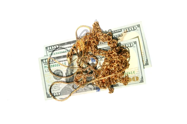 Gold Goldschmuck Cash Für Gold Alter Und Zerbrochener Goldschmuck Steht — Stockfoto