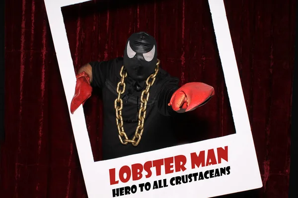Photo Booth Lobster Man Hero All Coruscations Man Poses Photo — Stock Photo, Image