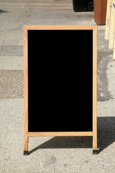 Üres Fekete Jel Üres Fekete Hirdetőtábla Van Hely Sms Ezésre — Stock Fotó