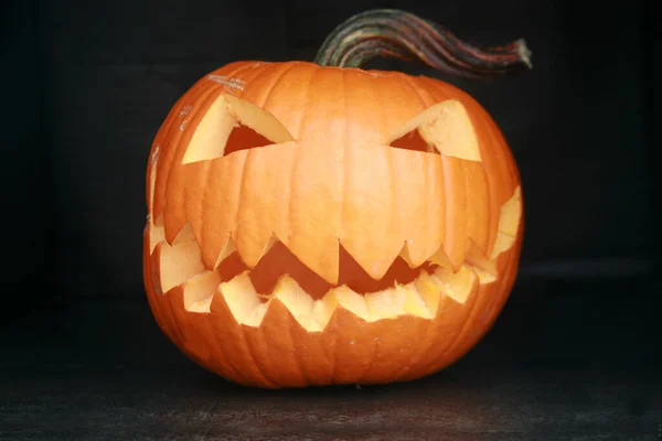 Halloween Dynia Halloween Straszny Jack Lantern Halloween Rzeźbiona Dynia Specjalność — Zdjęcie stockowe