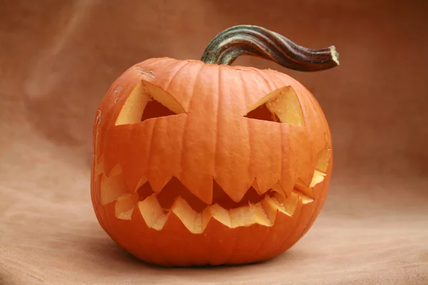 Halloween Zucca Halloween Inquietante Jack Lanterna Zucca Intagliata Halloween Speciale — Foto Stock