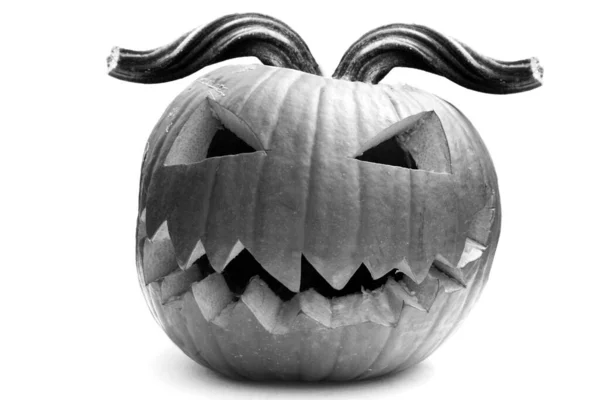 Halloween Een Halloween Pompoen Een Enge Jack Lantaarn Halloween Gesneden — Stockfoto