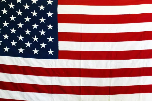 Amerikaanse Vlag Amerikaanse Vlag Wapperend Wind Herdenkingsdag Juli Rood Wit — Stockfoto