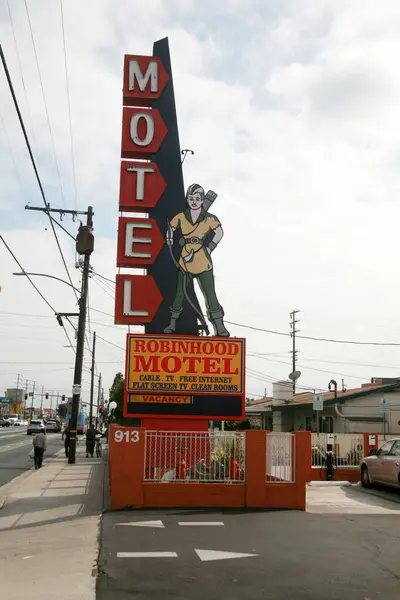 Anaheim California Usa 2023 Robinhood Motel Robinhood Motel Ligt Anaheim — Stockfoto