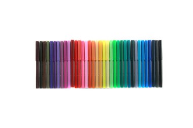 Keçeli kalemler. Genel keçeli kalemlerden oluşan bir gökkuşağı. Keçeli kalem seti. Büyük parlak renkler seti. Grafikler. Çizim. Rozet. Çıkartma. Sanat projeleri, boyama kitapları, ev işleri, çizgi romanlar, reklamcılık, dergiler, web tasarımı vs. için kullanılabilir.