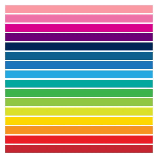 Illustration Horisontella Tunna Rektanglar Regnbågens Färger Isolerade Vit Bakgrund — Stock vektor