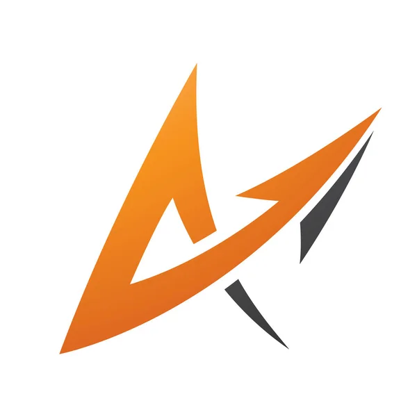Illustratie Van Spiky Arrow Shaped Letter Oranje Zwarte Kleuren Geïsoleerd — Stockvector