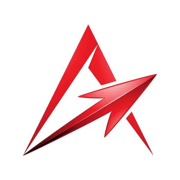 Illustrazione Spiky Lettera Triangolare Con Una Freccia Rossa Isolata Uno — Vettoriale Stock