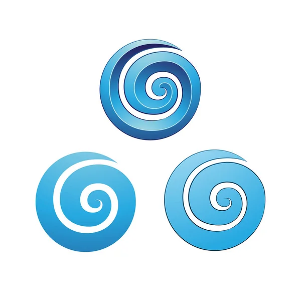 白色背景下孤立的螺旋状圆形蓝色形状的说明 — 图库矢量图片