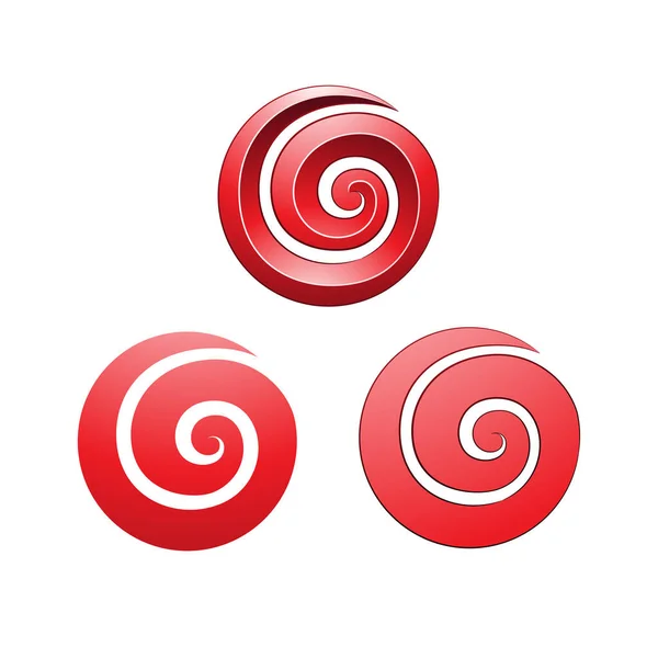 白地に孤立した渦巻き状の赤い形のイラスト — ストックベクタ