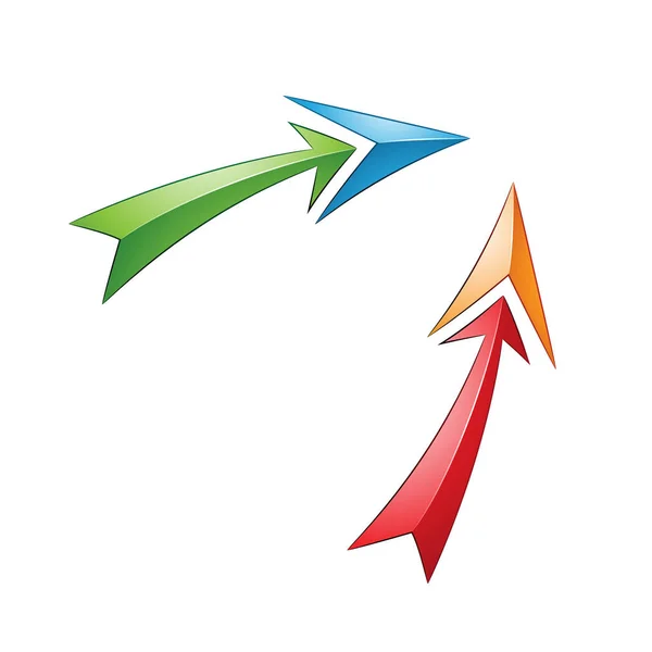 Ilustracja Facing Green Red Arrows Izolowane Białym Tle — Wektor stockowy